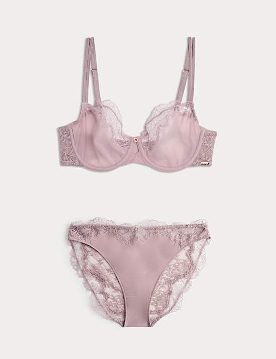 Nolana Lace Wired Balcony Bra Set A-E