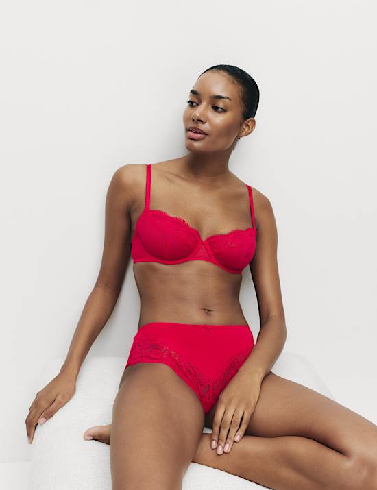 Jasmine Lace Wired Balcony Bra Set A-E