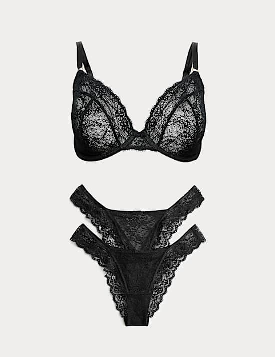 Ida Lace Wired Plunge Bra Set F-H