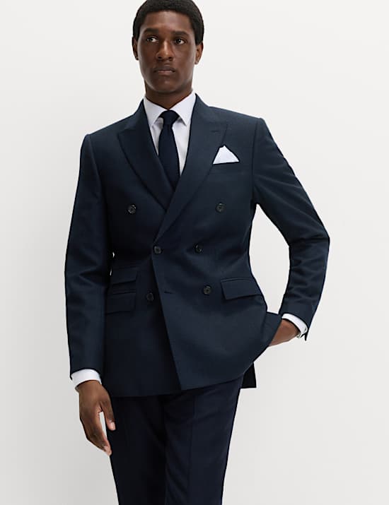 Slim Fit Pure Wool Checked Suit