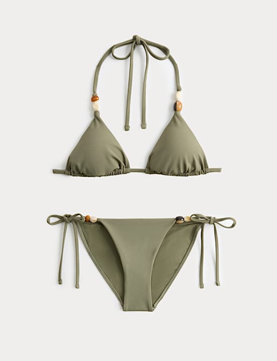 Ensemble bikini triangle &agrave; perles