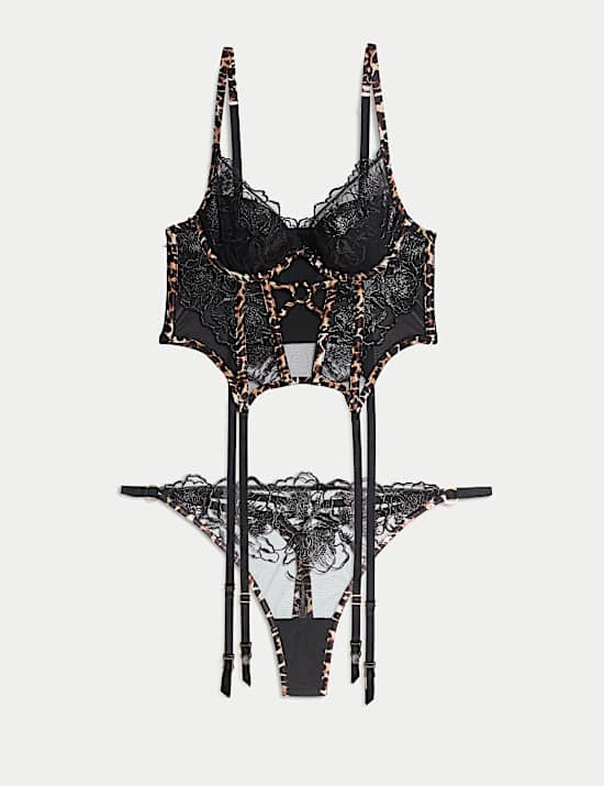 Guêpière bustier à armatures et broderie Gala, bonnets A à D