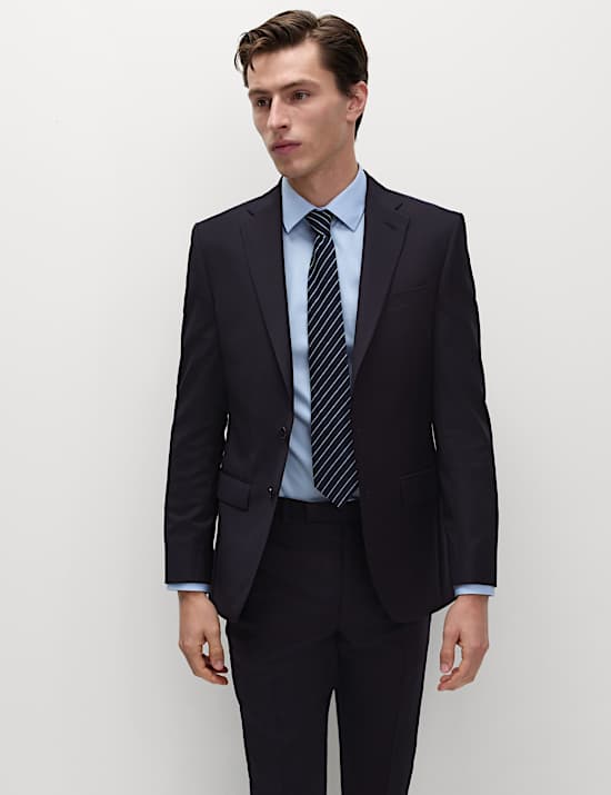 Slim Fit Pure Wool Herringbone Suit