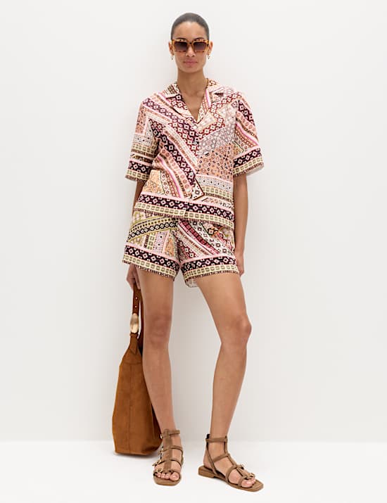 Printed Shirt & Shorts Set
