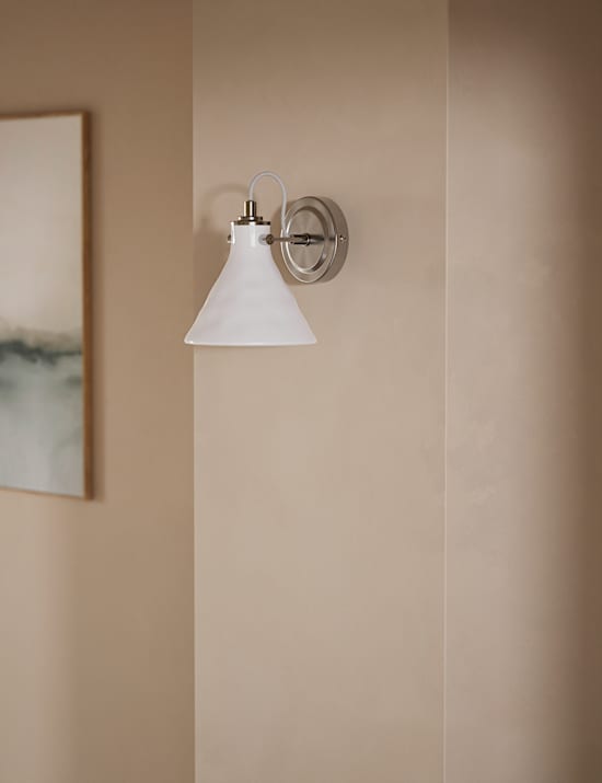 Ceramic Mottled Cone Wall Light