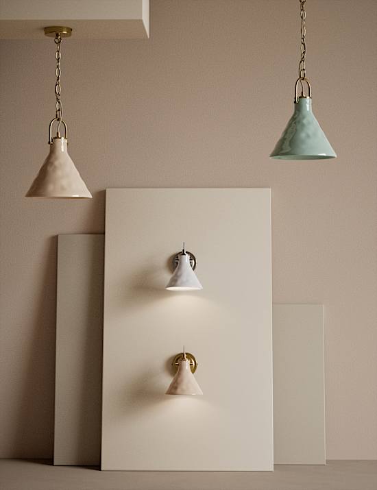 Ceramic Mottled Cone Wall Light