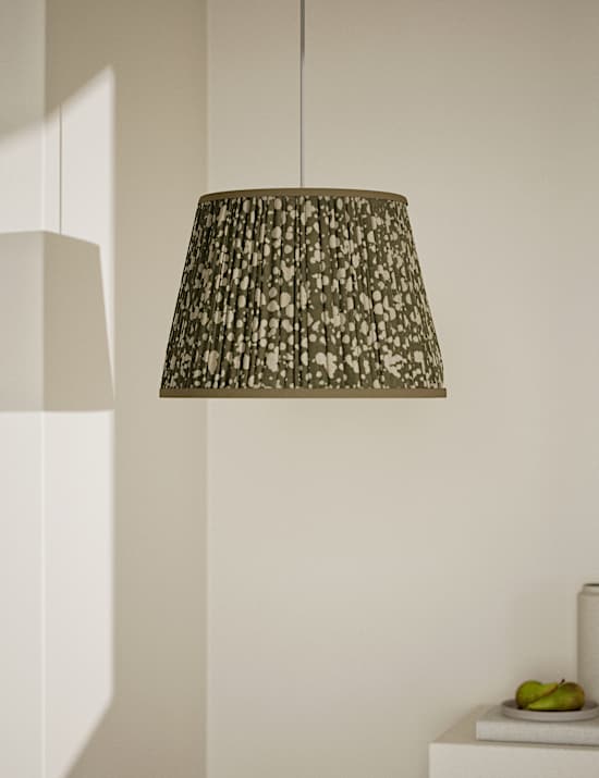 Pleated Splatter Print Lamp Shade