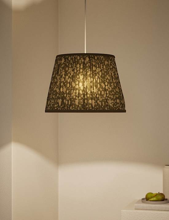 Pleated Splatter Print Lamp Shade