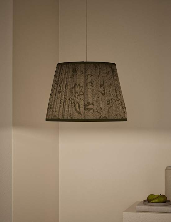 Fabric Floral Pleated Shade