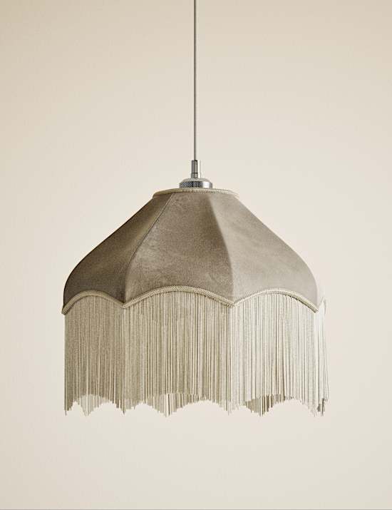 Velvet Fringed Oversized Shade