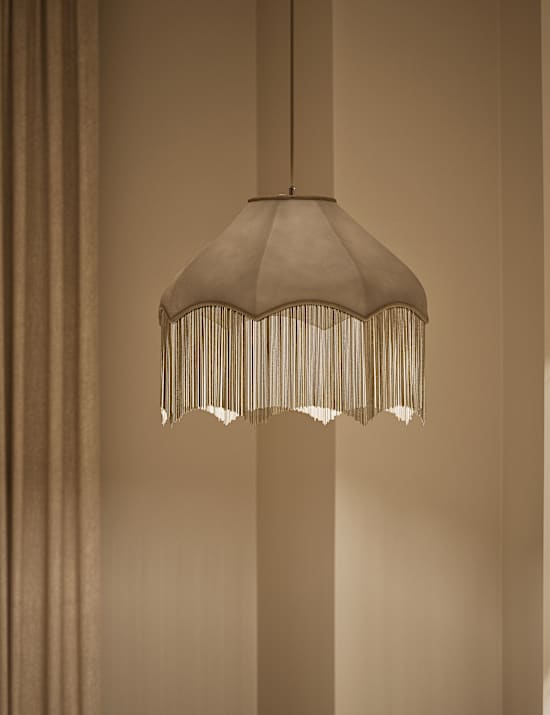 Velvet Fringed Oversized Shade