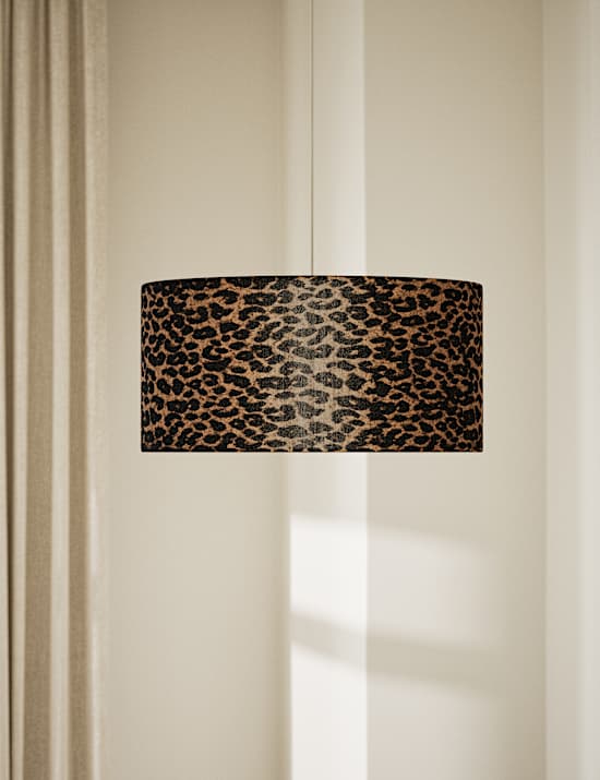 Velvet Leopard Print Drum Shade