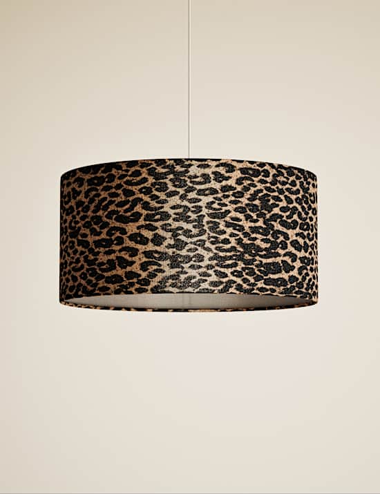 Velvet Leopard Print Drum Shade