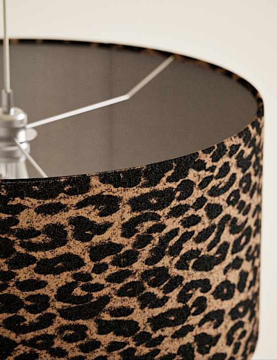 Velvet Leopard Print Drum Shade