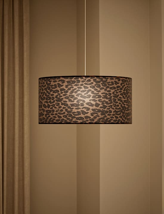 Velvet Leopard Print Drum Shade