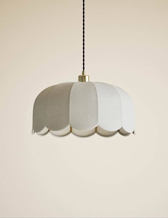 Skeletal Petal Fabric Scallop Pendant Light