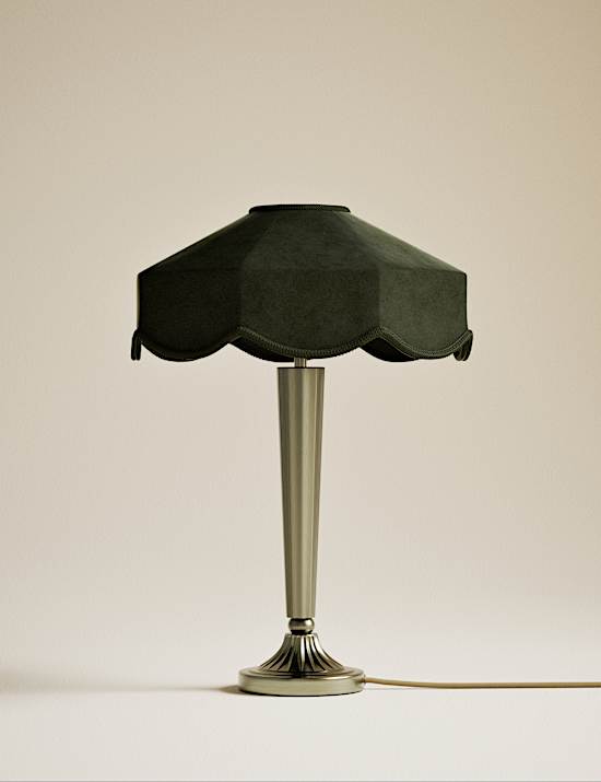 Deco Velvet Scallop Shade Table Lamp