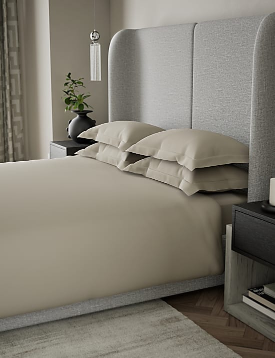 Lot de 2 taies d'oreiller Oxford en coton satin&eacute; 500TC &agrave; bords