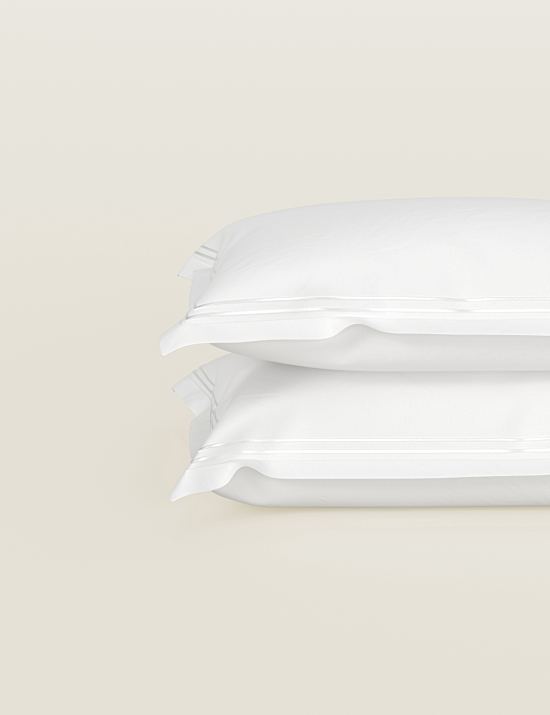 Lot de 2 taies d&rsquo;oreiller Oxford 100 % coton