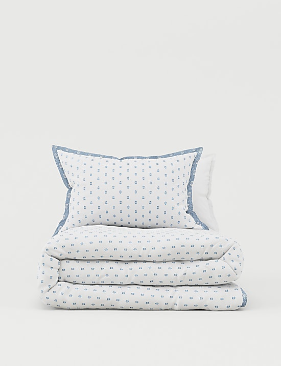 Set Perlengkapan Tidur Katun Murni Motif Jacquard Bintik