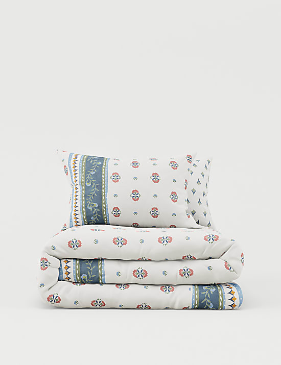 Cotton Blend Floral Bedding Set