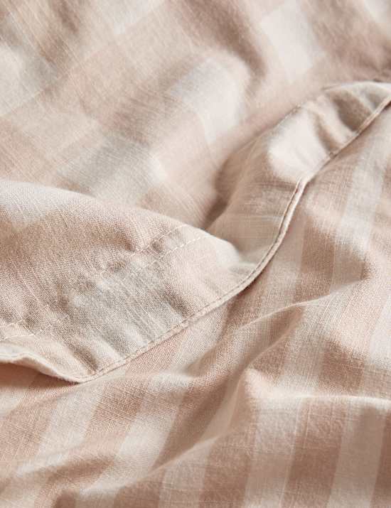 Parure de lit 100 % coton à carreaux Vichy