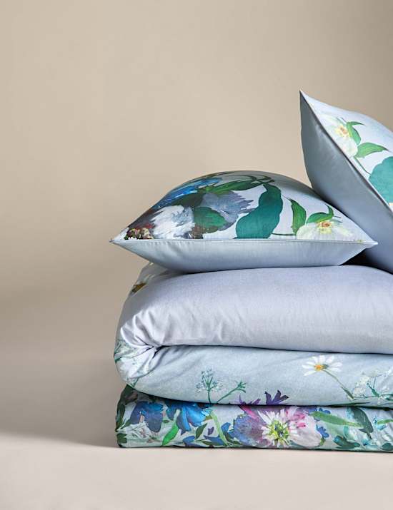 Sateen Wild Meadow Grey Bedding Set