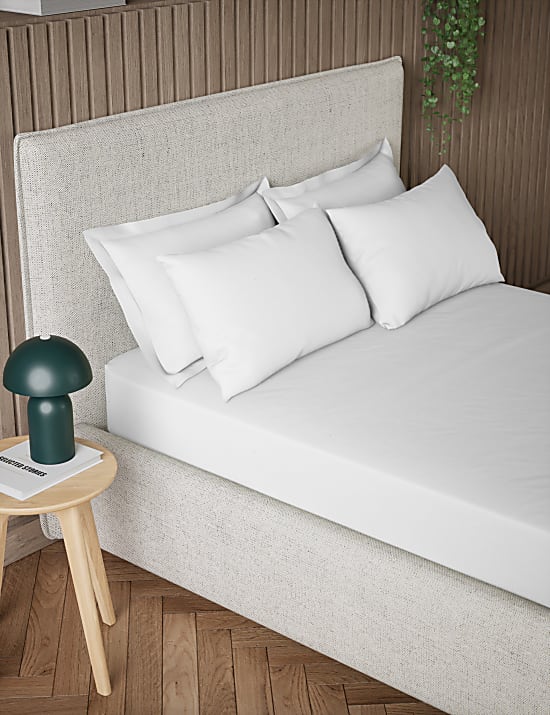 Extra tief geschnittenes Satin-Spannbettlaken aus reiner Baumwolle, Fadenzahl: 300