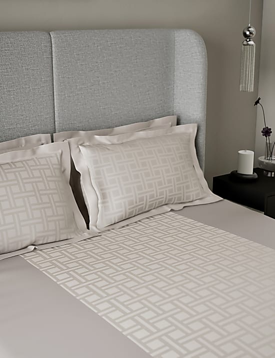 2pk Geometric Sateen Jacquard Oxford Pillowcases