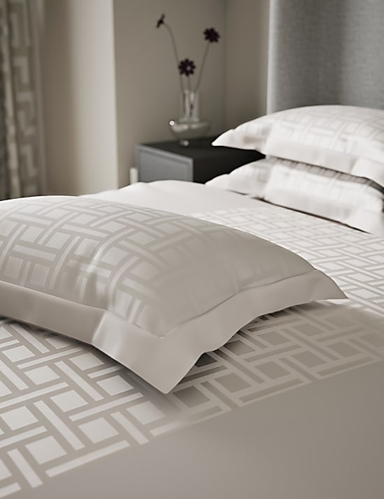 2pk Geometric Sateen Jacquard Oxford Pillowcases