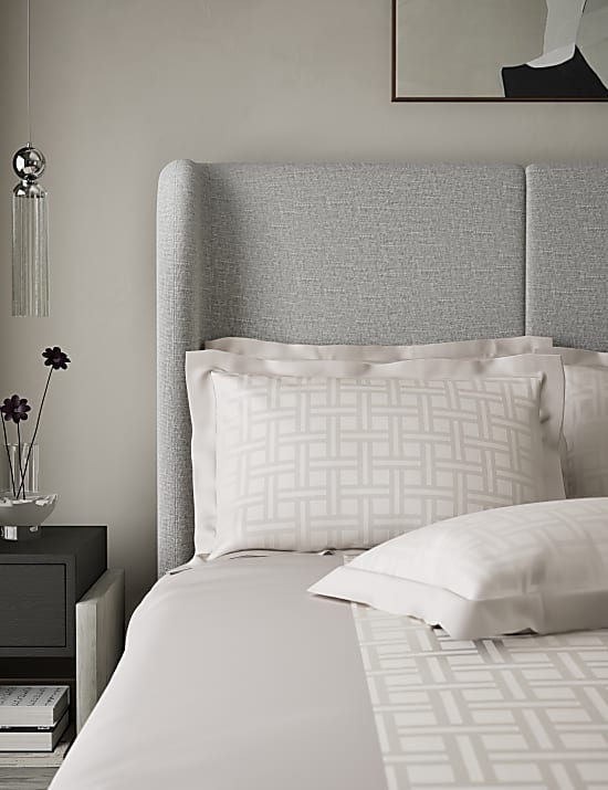 2pk Geometric Sateen Jacquard Oxford Pillowcases