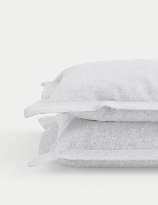 2er-Pack Oxford-Kissenbez&uuml;ge aus Teddy-Fleece