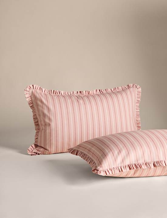 Parure de lit 100&nbsp;% coton à rayures