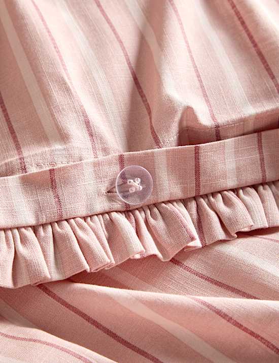 Parure de lit 100&nbsp;% coton à rayures