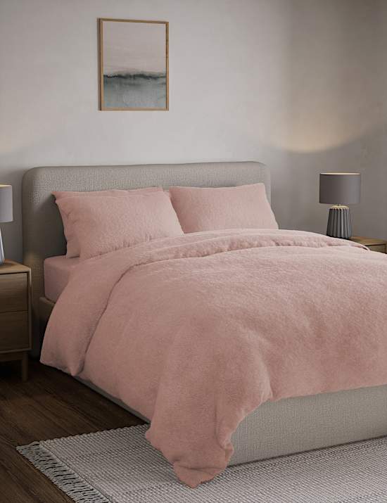 Teddy Fleece Bedding Set WHITE Bedding Sets M S JP