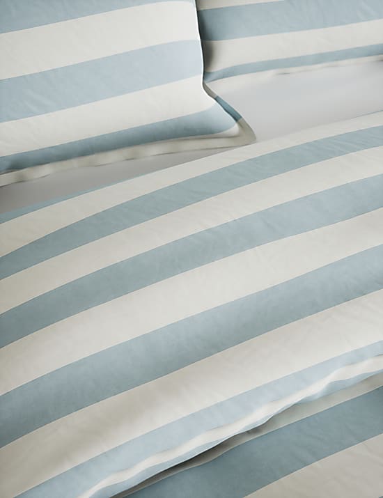 Set Perlengkapan Tidur Campuran Linen Motif Garis