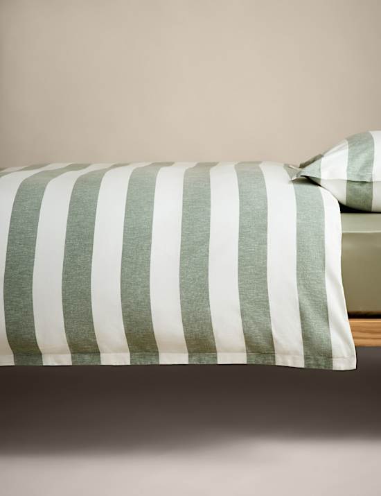 Linen Blend Striped Bedding Set