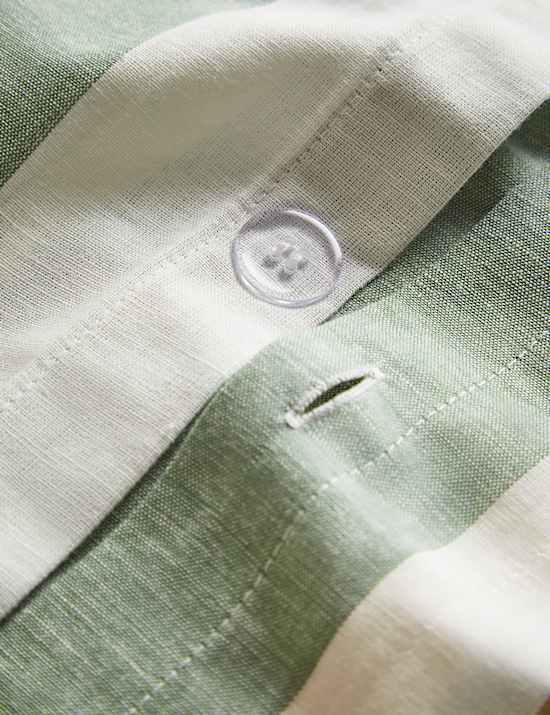 Linen Blend Striped Bedding Set