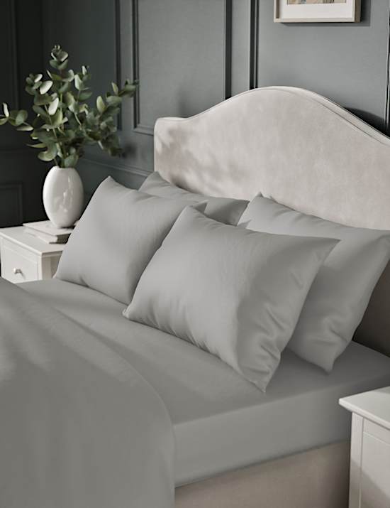 Lot de 2 taies d'oreiller en coton satin&eacute; &eacute;gyptien avec densit&eacute; de tissage de 400 fils