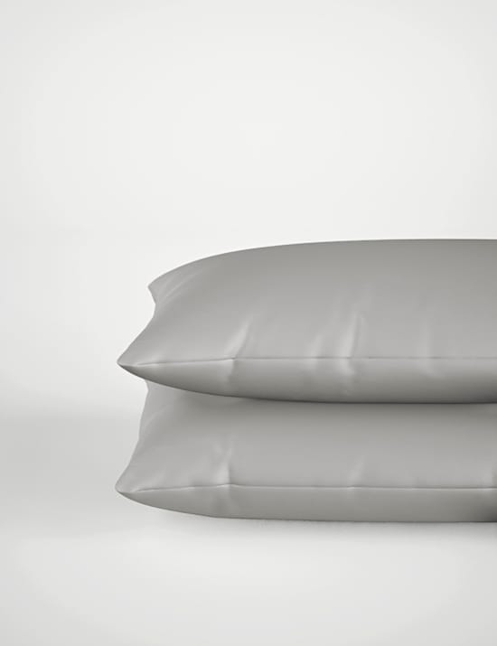 Lot de 2 taies d'oreiller en coton satin&eacute; &eacute;gyptien avec densit&eacute; de tissage de 400 fils