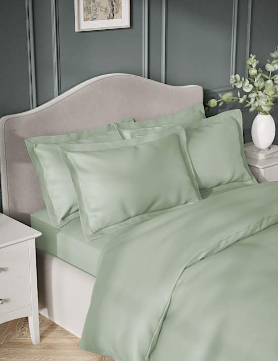 2pk Egyptian Cotton Sateen 400 Thread Count Oxford Pillowcases