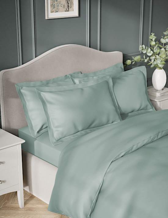 Lot de 2 taies d'oreiller Oxford en coton satiné égyptien avec une densité de tissage de 400 fils