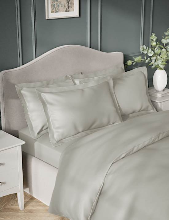 2pk Egyptian Cotton Sateen 400 Thread Count Oxford Pillowcases