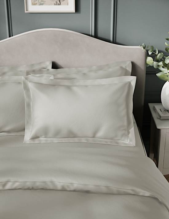 2pk Egyptian Cotton Sateen 400 Thread Count Oxford Pillowcases