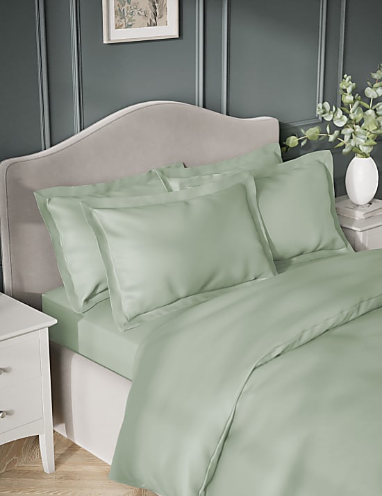 2pk Egyptian Cotton Sateen 400 Thread Count Oxford Pillowcases