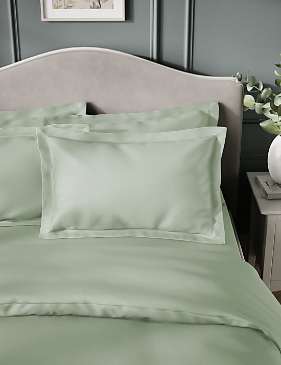 2pk Egyptian Cotton Sateen 400 Thread Count Oxford Pillowcases