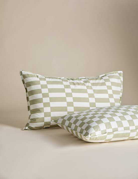 Parure de lit en coton à motif géométrique