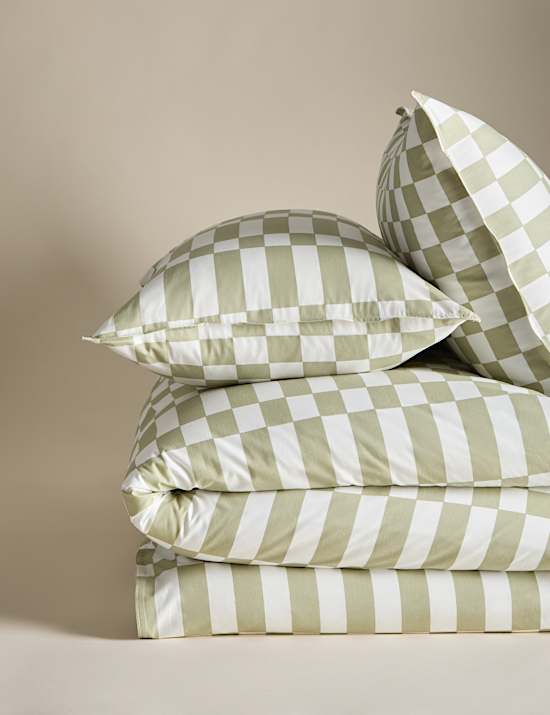 Parure de lit en coton à motif géométrique