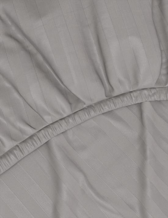 Pure Cotton Sateen Stripe Fitted Sheet