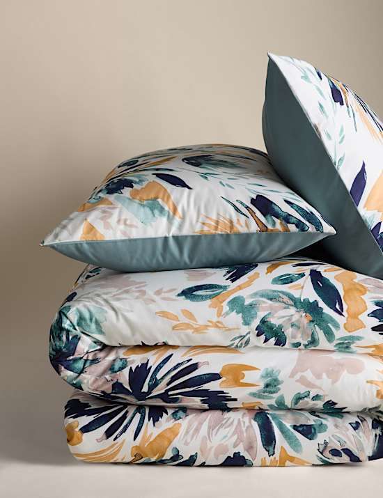 Pure Cotton Watercolour Floral Bedding Set